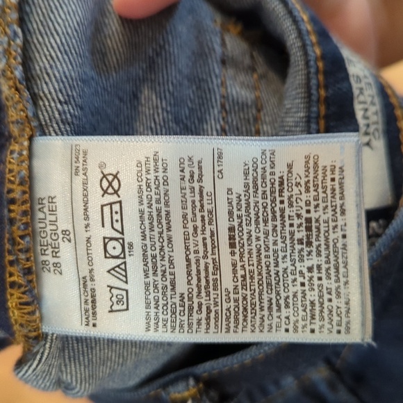Gap Authentic True Skinny jeans dark wash mid-rise stretch women's size 28 - Picture 7 of 7